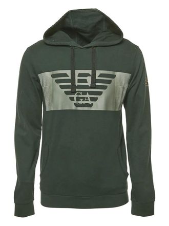 Emporio Armani eagle-logo hoodie - Green