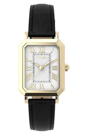 Timex Vivienne Trend 21mm Leather Strap Watch in Gold-Tone at Nordstrom