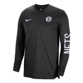 Nike x NBA Dri-FIT Brooklyn Nets Long Sleeve Pre-Game T-Shirt Black FB3465-010