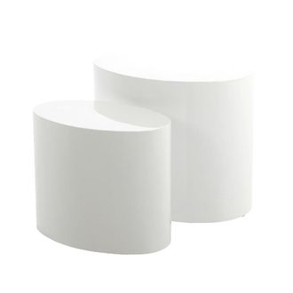 Selsey Selsey Plomin - Set Di Due Tavoli - Bianco - Ovale - Scandinavo