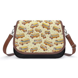 Generic School Bus Crossbody Bags for Women Shoulder Messenger Bag Purse Handbags