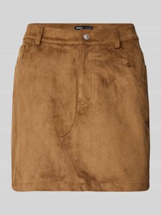 Only Eng anliegender Mini-Rock in Wildleder-Optik Modell TULIP in Sand, Größe L