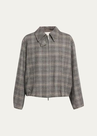 Lafayette 148 New York Glen Check Bomber Jacket