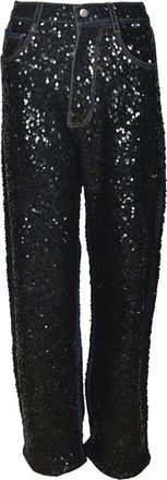 P.A.R.O.S.H. Straight Jeans - Dames - Regular Fit Jeans - Zwart - 2XL - Katoen - Jeans