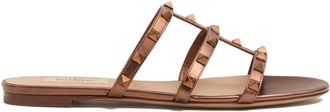 Valentino Garavani Rockstu Leather Flat Sandals
