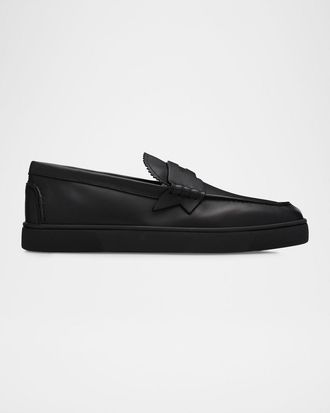 Christian Louboutin Men & apos;s The Harold I Reversed Leather Boat Shoes