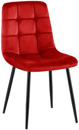Clp Silla De Comedor Antibes Tapizada En Terciopelo Rojo