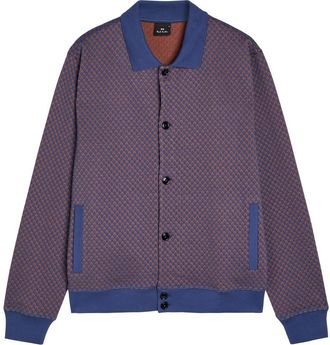 Paul Smith Houndstooth Cotton-blend Cardigan - Blue - M