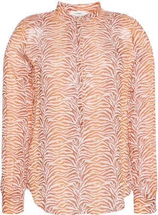 Forte_Forte zebra-print cotton-blend blouse - women - Silk/Cotton - III - Orange