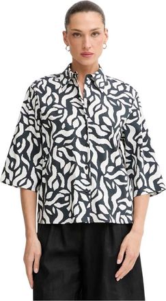 Marc Aurel Katoenmix Shirt - Dames - Overhemden - Zwart - M - Katoen - Overhemden