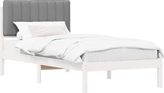 vidaXL Estructura De Cama Con Cabecera Tapizada Y Gris Claro Vidaxl