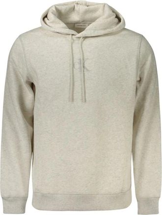 Calvin Klein Grijze Katoenen Trui - Heren - Hoodies - Grijs - S - Katoen - Hoodies & sweatvesten