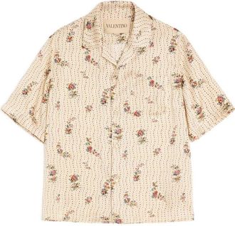 Valentino Garavani Papier Floral Bowling Shirt