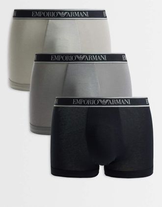 Emporio Armani Bodywear confezione da 3 boxer aderenti grigi-Grigio
