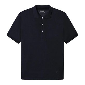 Emporio Armani Stockinette Knit Polo Shirt - Heren - Polos - Zwart - XL - Tops