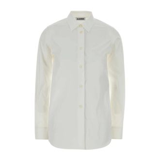 Jil Sander Shirts, female, White, Size: 5XL Cotton Poplin Shirt