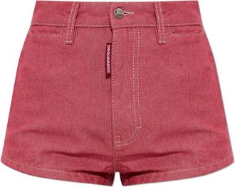 Dsquared2 Denim Shorts - Dames - Denim shorts - Rood - 2XS - Denim - Korte Broeken