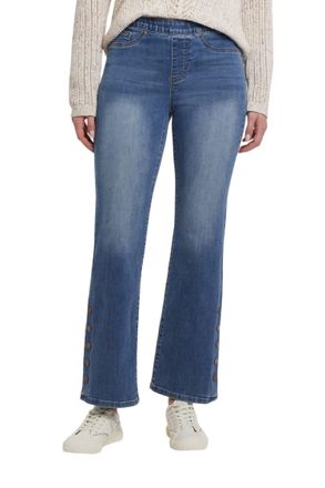 Tribal Audrey Micro Flare Pull On Jean In Vintage Wash