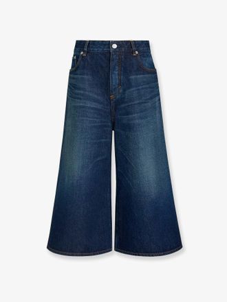 Alaia Bermuda in blue denim - ALAIA - gender_Woman