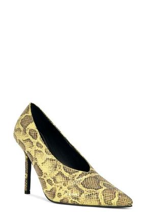 Azalea Wang Patricc Pump in Yellow Snake at Nordstrom, Size 7.5