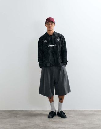 Umbro Top drill nero gessato