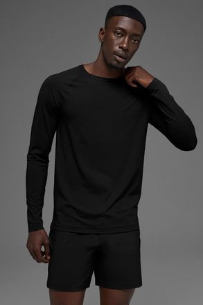 Alo | Idol Crewneck Long Sleeve Top in Black, Size: Medium