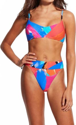 Seafolly Arthouse Banded Hi Rise Bikini Bottom In Chilli Red