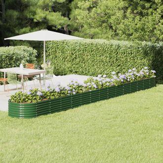 vidaXL Jardinera Arriate Acero Galvanizado Verde 620x80x36 Cm Vidaxl
