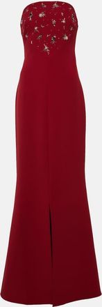 SAFiYAA Makkari embellished strapless crepe gown