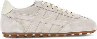 Hogan Low-Profile Suede Calfskin Sneakers with Contrasting Rubber Sole