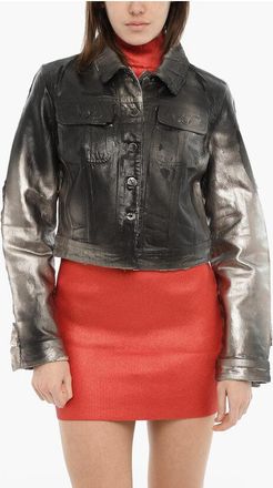 Diesel Metallic Jacket DE-SLIMMY with Logo Buttons size M
