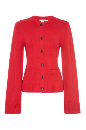 Good American Womens Knit Cardigan Top In Chili