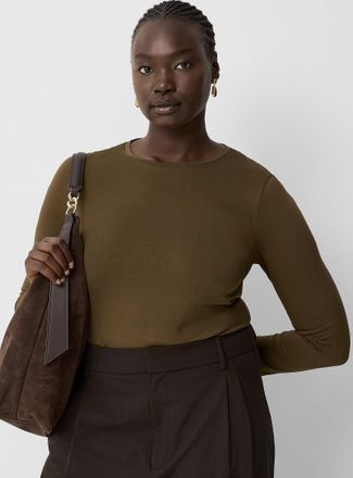 Contemporaine Womens Long-sleeve Supima cotton T-shirt