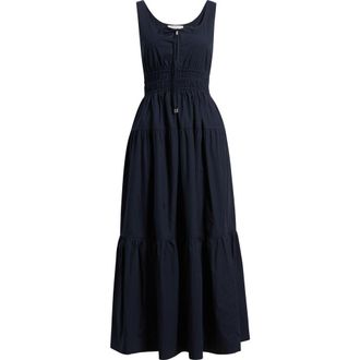 Chelsea28 Cotton Poplin Tiered Maxi Sundress in Navy at Nordstrom, Size Xx-Small