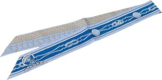 Herm&egrave;s Pre-owned Maillons Twilly Sjaal - Dames - Vintage Accessoires - Blauw - ONE Size - Vintage