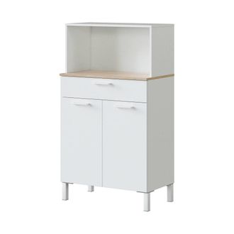 Dmora Armario multiusos 2 puertas efecto madera roble blanco 158x40 cm