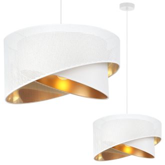 OEM L&aacute;mpara Colgante Asti Inclinada Blanca 1 Pantalla Plana Blanca Dorada