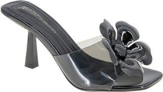 BCBGeneration Remani Flower Embellished Sandal in Smoke/Black at Nordstrom, Size 9.5