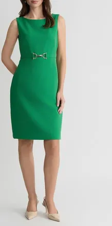 Kasper Belted Sheath Dress in Lush Green at Nordstrom, Size 10