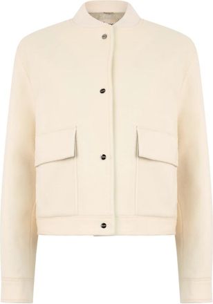 Herno Cropped Bomberjack - Dames - Zomerjassen - Beige - L - Wol - Jassen