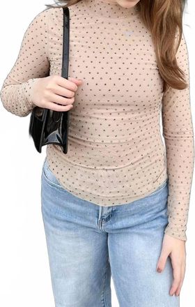 Skies Are Blue Clothing Stargirl Mesh Top In Beige