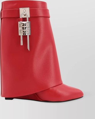 Givenchy leather ankle boots with wedge heels and padlocks