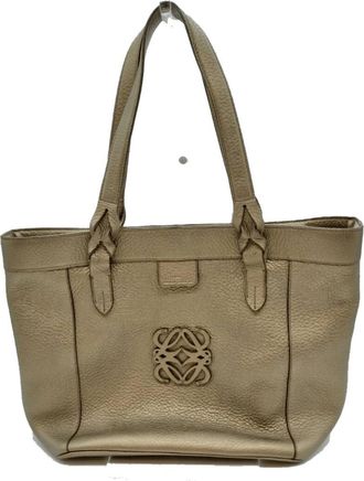 Loewe Gold Leather Handbag Tote Bag (Pre-Owned)