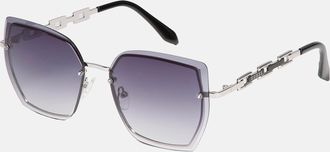 Guess Square Chain-Link Metal Sunglasses