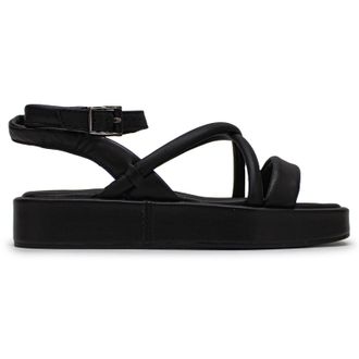 Clarks Alda Cross Leather Womens Comfort Sandals - UK 4.5 - US 7 Women - EU 37.5 - Black - Size:UK 4.5