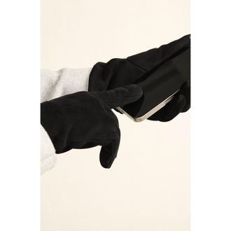Lands End Suede Tech Gloves in Black at Nordstrom, Size X-Large