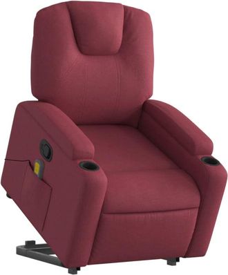 vidaXL Vidaxl - Sill&oacute;n Reclinable De Masaje Elevable Tela Rojo Tinto