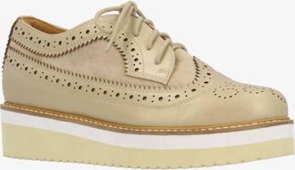 L'Amour Des Pieds Womens Zorielle Leather Oxford In Beige