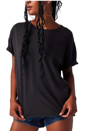Free People Nina Crewneck Cotton T-Shirt in Black at Nordstrom, Size X-Small