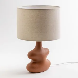 Sklum L&aacute;mpara De Mesa En Lino Masaya Sklum